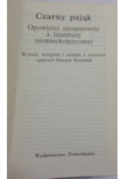 Czarny pająk opowieści niesamowite