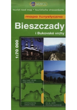 Bieszczady i bukovske vrchy Mapa turystyczna 1:70 000