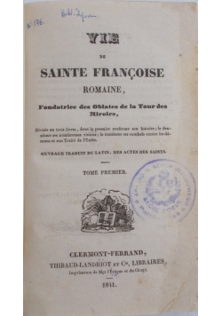 Vie de Sanite Francoise, 1841 r.