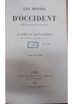 Les Moines D'Occident,1860r.