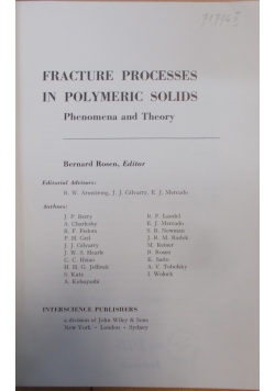 Fracture processes in polymeric solids