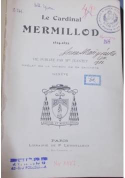 Le Cardinal Mermillod 1824-1892