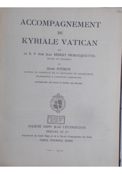 Accopagnementdu Kyriale Vatican, 1929 r.