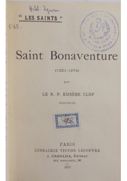 Saint Bonaventure 1922 r