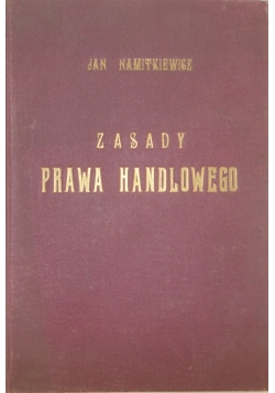 Zasady Prawa Handlowego, 1928 r