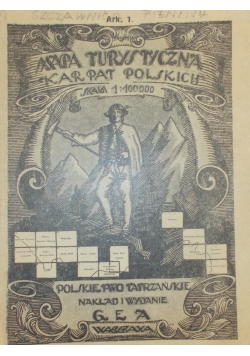 Mapa turystyczna Karpat Polskich, 1928r.