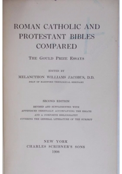 Roman catholic and protestant bibles compared, 1908r