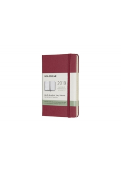 Kalendarz tygodniowy Moleskine 12M P, twarda oprawa, bordowy