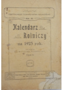 Kalendarz rolniczy na rok 1923 rok, cz. II
