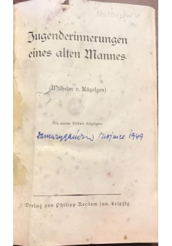 Jugenderinnerungen  eines alten Mannes