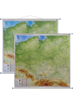 Polska mapa ścienna dwustronna fizyczna do ćwiczeń 1:500 000