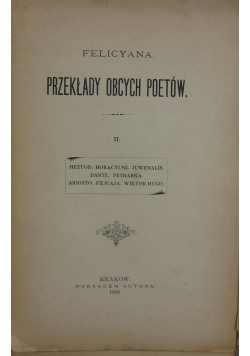 Przekład obcych poetów, tom II, 1892 r.