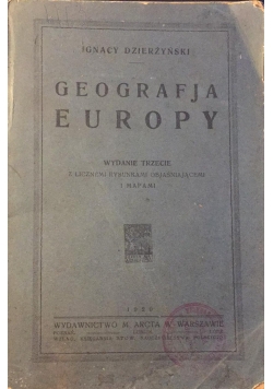 Geografja Europy wydanie III, 1920 r.