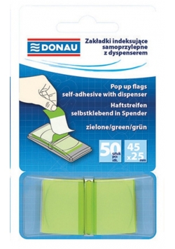 Zakładki indeksujące Donau samoprzylepne z dyspenserem zielone