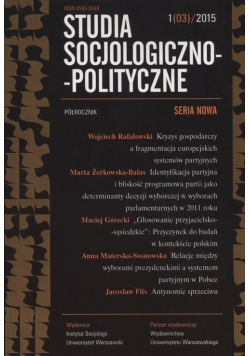 Studia Socjologiczno-Polityczne 1(3)/2015