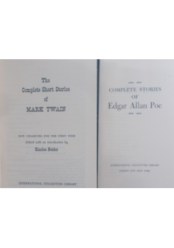 Complete stories of Edgar Allan Poe/ The complete short stories of Mark Twain