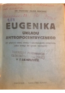Eugenika układu antropocentrycznego, 1930 r.