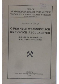 O pewnych własnościach krzywych regularnych, 1925 r.