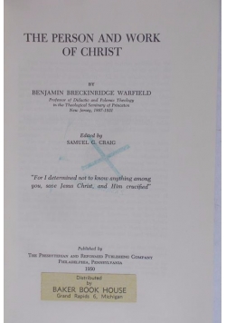 The person and work of christ, 1950r.