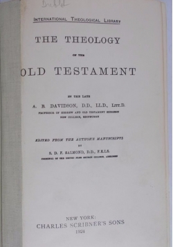 The theology of the old testament. 1924r