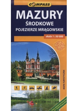Mazury środkowe Pojezierze Mrągowskie Mapa turystyczna 1:50 000
