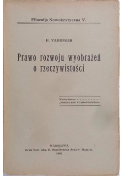 Prawo rozwoju wyobrażeń o rzeczywistości, 1908 r.