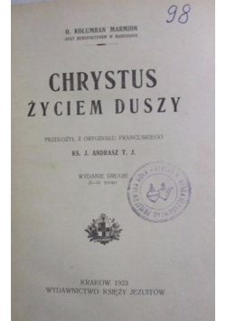 Chrystus życiem duszy, 1923 r.