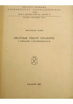Orawskie teksty gwarowe