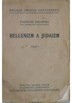 Hellenizm a Judaizm, Tom III cz. 1, 1927 r.