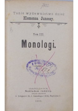 Monologi, 1899r.