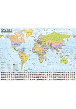 Świat Mapa polityczna i krajobrazowa 1:44 000 000