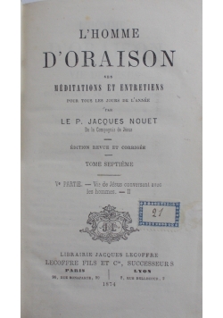 L'homme D'oraison, 1874 r.