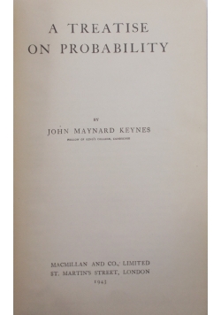 A treatise on probability, 1943r.