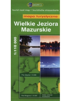 Wielkie Jeziora Mazurskie Mapa turystyczna 1:110 000