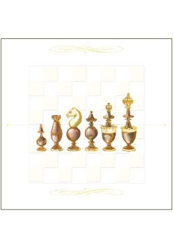Karnet szachy drewniane 16x16 + koperta