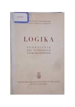 Logika logika podręcznik dla studiujących nauki filozoficzne, 1949