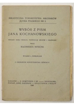 Wybór z pism Jana Kochanowskiego, 1948 r.
